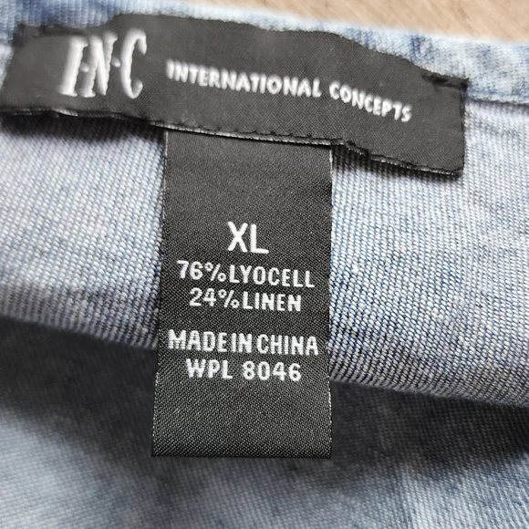 INC International Concepts Linen Blend Asymmetrical Tank Top XL - Picture 3 of 5